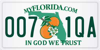 FL license plate 0071QA