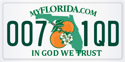 FL license plate 0071QD