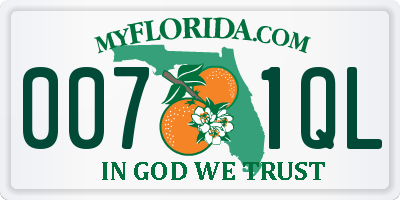 FL license plate 0071QL