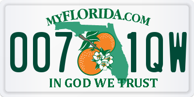 FL license plate 0071QW