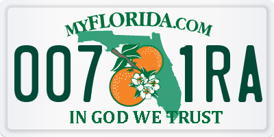 FL license plate 0071RA