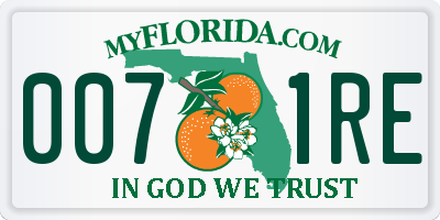 FL license plate 0071RE