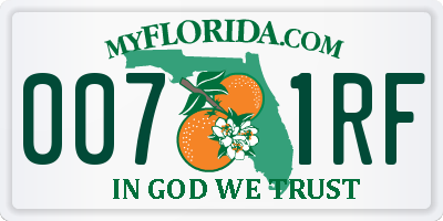 FL license plate 0071RF