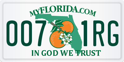 FL license plate 0071RG