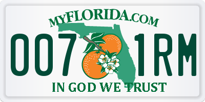 FL license plate 0071RM