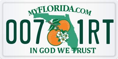 FL license plate 0071RT