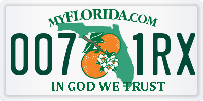 FL license plate 0071RX