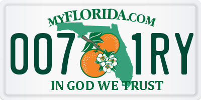 FL license plate 0071RY