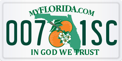 FL license plate 0071SC