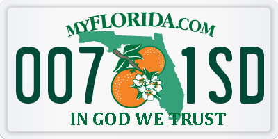 FL license plate 0071SD