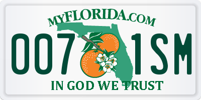FL license plate 0071SM