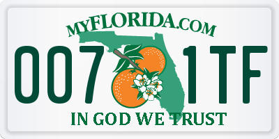 FL license plate 0071TF