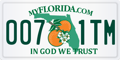 FL license plate 0071TM