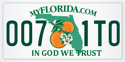 FL license plate 0071TO