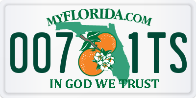 FL license plate 0071TS
