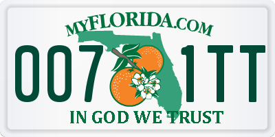 FL license plate 0071TT