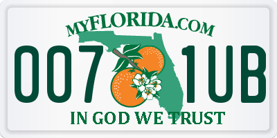 FL license plate 0071UB