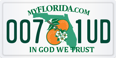FL license plate 0071UD