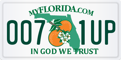 FL license plate 0071UP