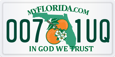 FL license plate 0071UQ