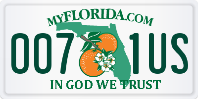 FL license plate 0071US