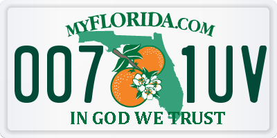 FL license plate 0071UV