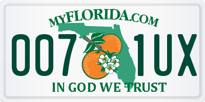 FL license plate 0071UX