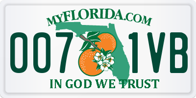 FL license plate 0071VB