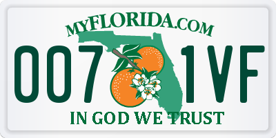 FL license plate 0071VF