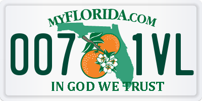 FL license plate 0071VL