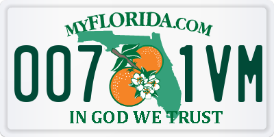 FL license plate 0071VM