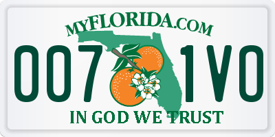 FL license plate 0071VO