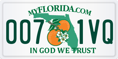 FL license plate 0071VQ