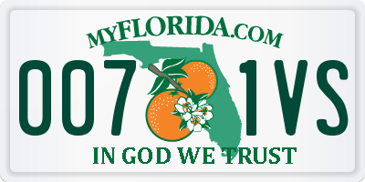 FL license plate 0071VS