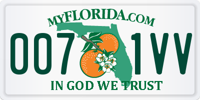 FL license plate 0071VV