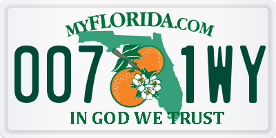 FL license plate 0071WY