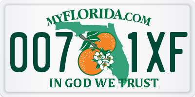 FL license plate 0071XF