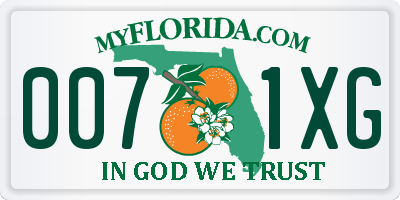 FL license plate 0071XG