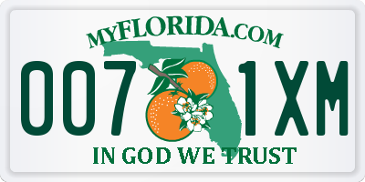 FL license plate 0071XM