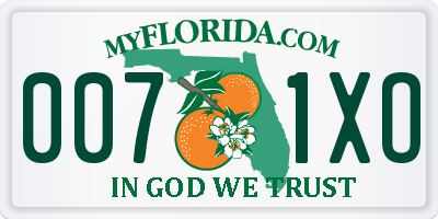 FL license plate 0071XO