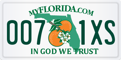 FL license plate 0071XS