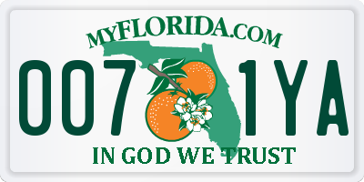 FL license plate 0071YA