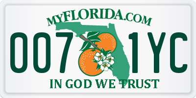 FL license plate 0071YC