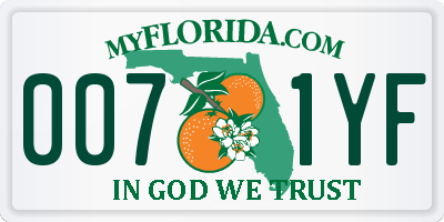 FL license plate 0071YF