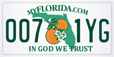 FL license plate 0071YG