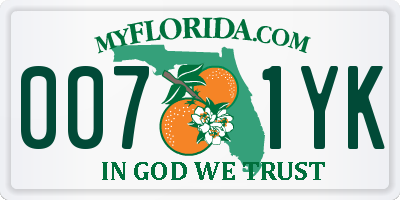 FL license plate 0071YK