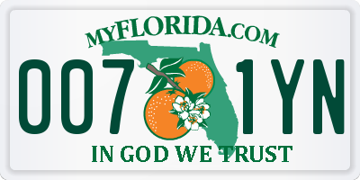 FL license plate 0071YN