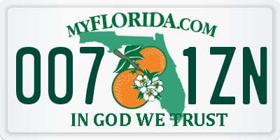 FL license plate 0071ZN