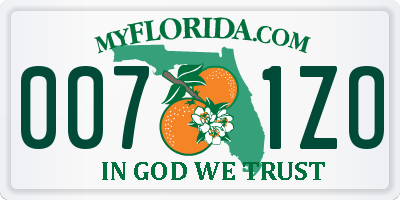 FL license plate 0071ZO