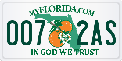 FL license plate 0072AS